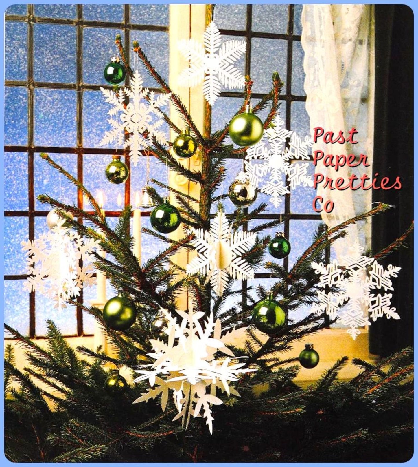 Vintage Christmas Crystal Snowflake Ornaments Printable Paper Craft PDF Instant Digital Download 2D or 3D Flakes