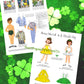 Vintage St Patricks Day Paper Dolls Betsy McCall Collage Sheets MCM Printable PDF Instant Digital Download 2 Sets