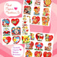 27 Vintage Big Eyed Children Valentine Cards Collage Sheets Cute Kitsch Girls Boys Printable PDF Instant Digital Download 1930s