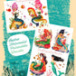 Vintage Printable Mermaids Decal Images Two Sheet Set PDF Instant Digital Download Under The Sea Art Clipart