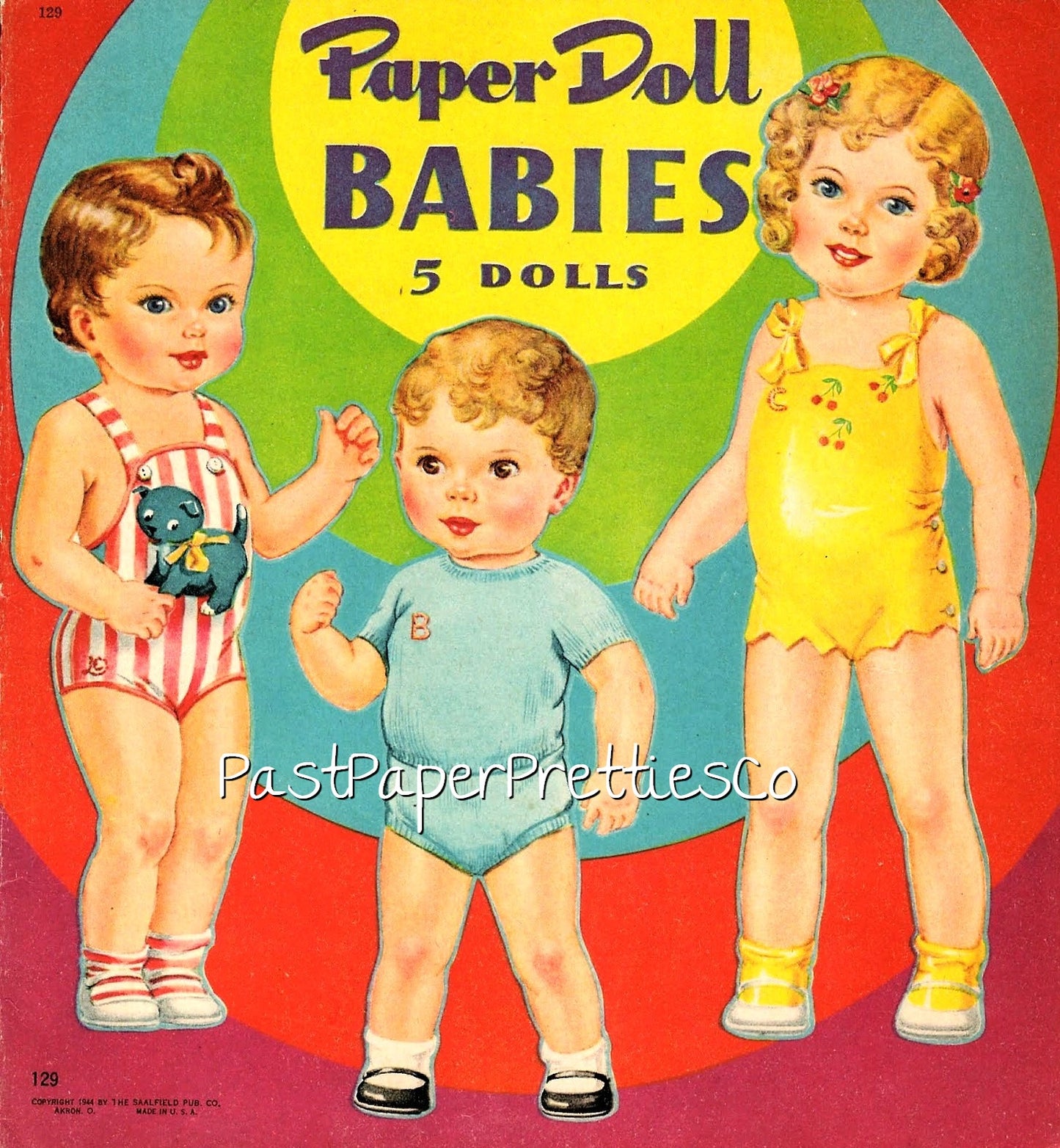 Vintage Paper Doll Babies Printable PDF Instant Digital Download 5 Cute Kitschy Cute Kawaii Baby Toddler Dolls Clip Art 1944