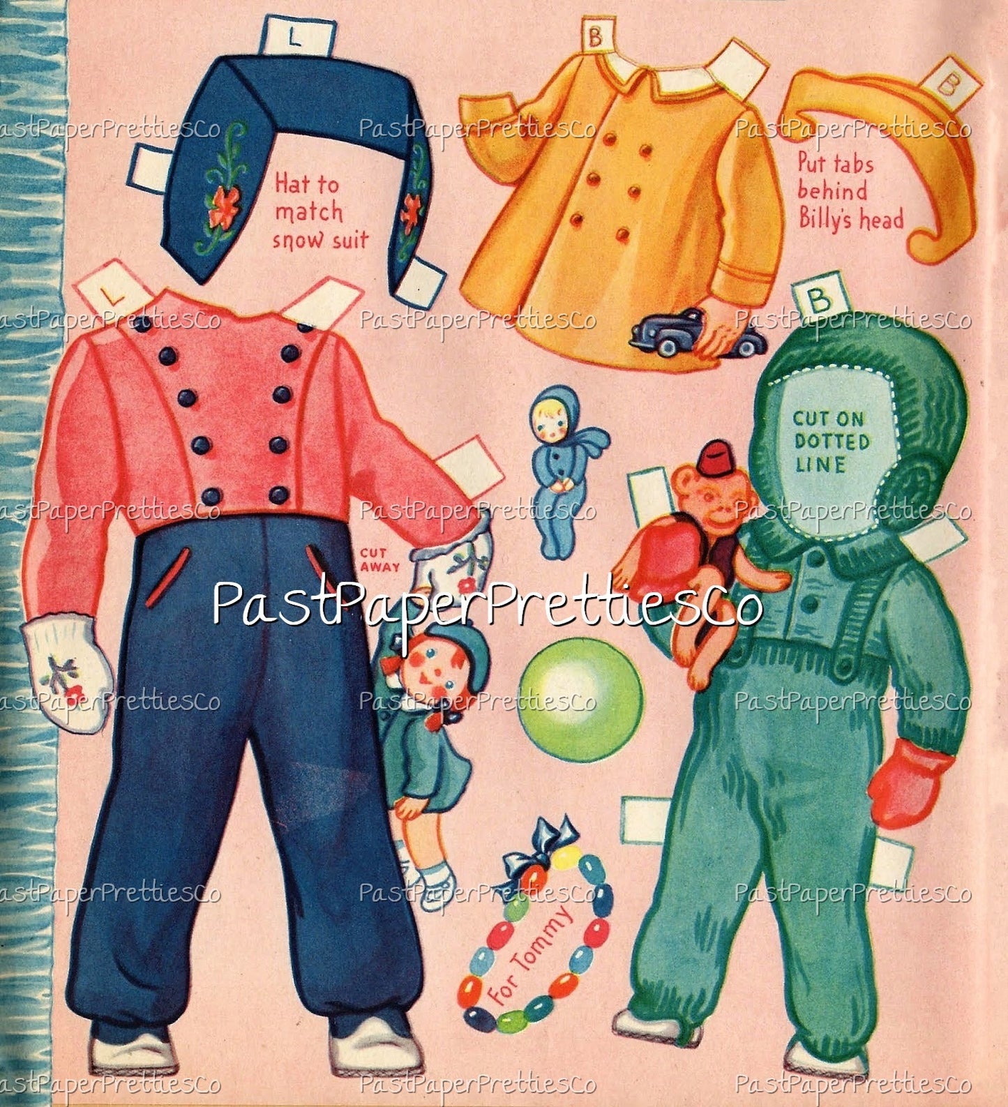 Vintage Paper Doll Babies Printable PDF Instant Digital Download 5 Cute Kitschy Cute Kawaii Baby Toddler Dolls Clip Art 1944