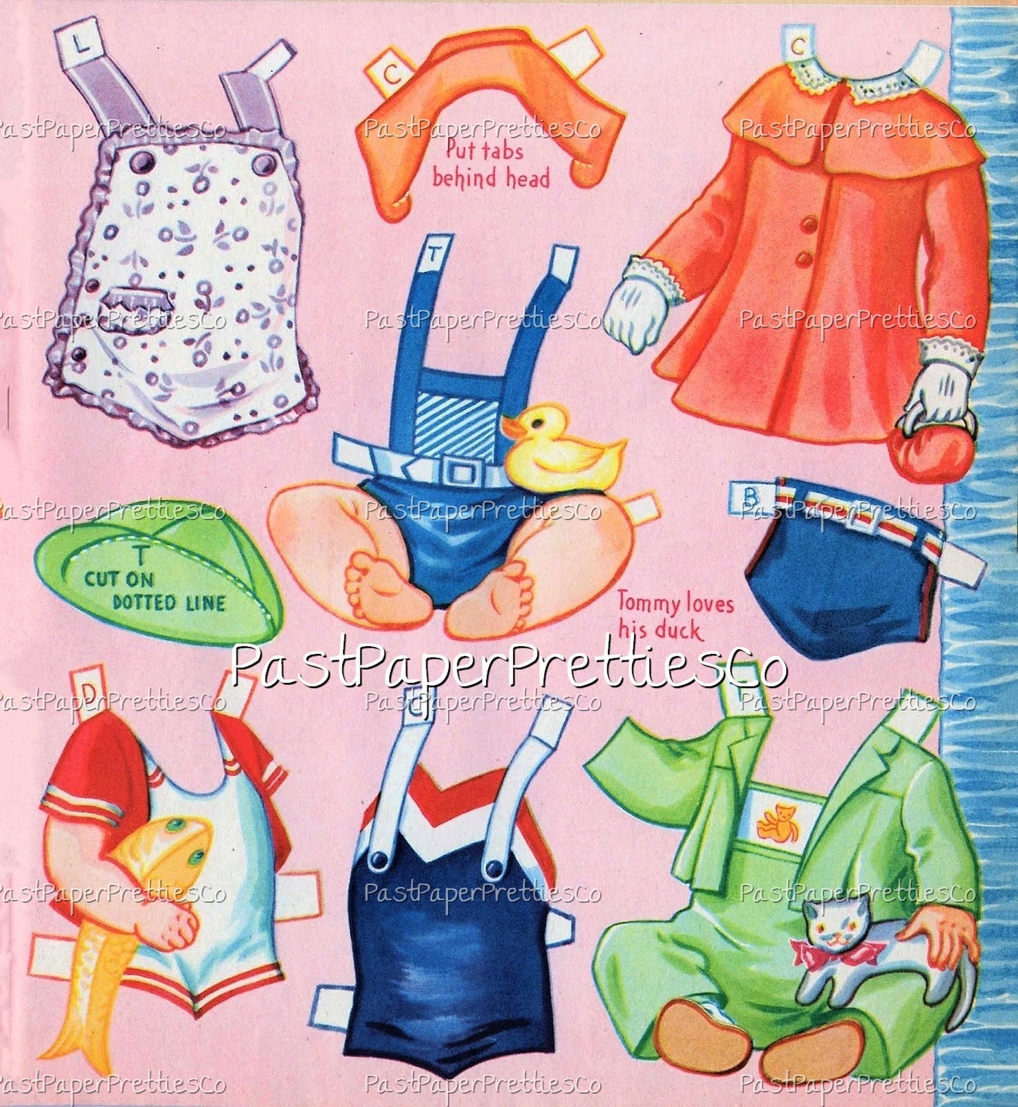 Vintage Paper Doll Babies Printable PDF Instant Digital Download 5 Cute Kitschy Cute Kawaii Baby Toddler Dolls Clip Art 1944