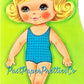 Vintage Ballet Paper Doll Pretty Blonde Little Ballerina PDF Printable Instant Digital Download Cute Big Eyed Girl Dancer Beautiful Costumes