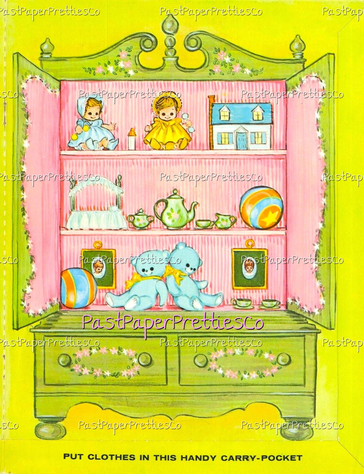 Vintage Paper Dolls Tina and Trudy Twin Dolls with Matching Wardrobes 1967 Printable PDF Instant Digital Download Cute Little Girls