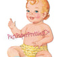 Vintage Paper Dolls Baby Bonnie 1960 Cute Little Redhaired Toddler Printable PDF Instant Digital Download Cute Kitsch Baby Clip Art