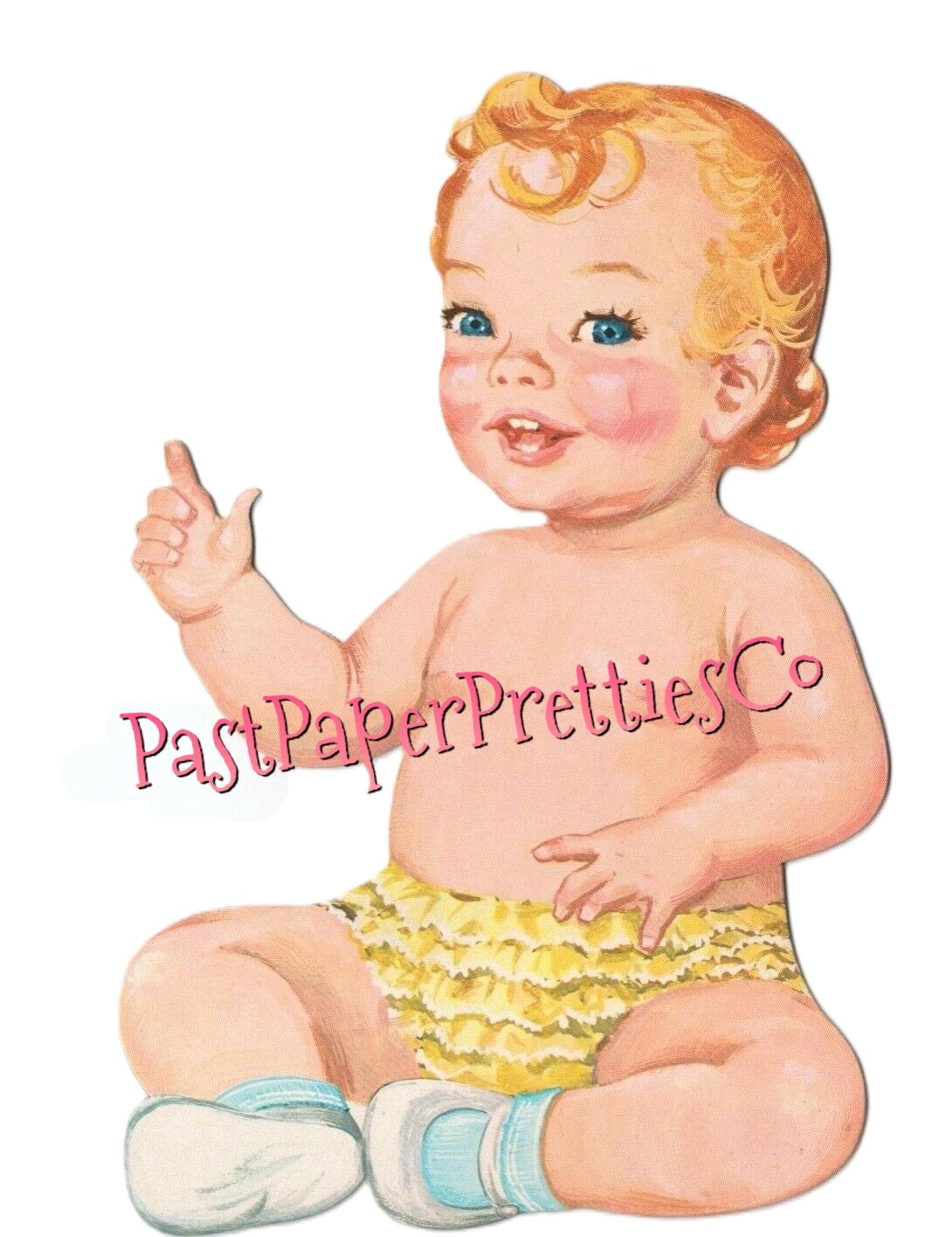 Vintage Paper Dolls Baby Bonnie 1960 Cute Little Redhaired Toddler Printable PDF Instant Digital Download Cute Kitsch Baby Clip Art