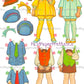 Vintage Paper Dolls Tina and Trudy Twin Dolls with Matching Wardrobes 1967 Printable PDF Instant Digital Download Cute Little Girls