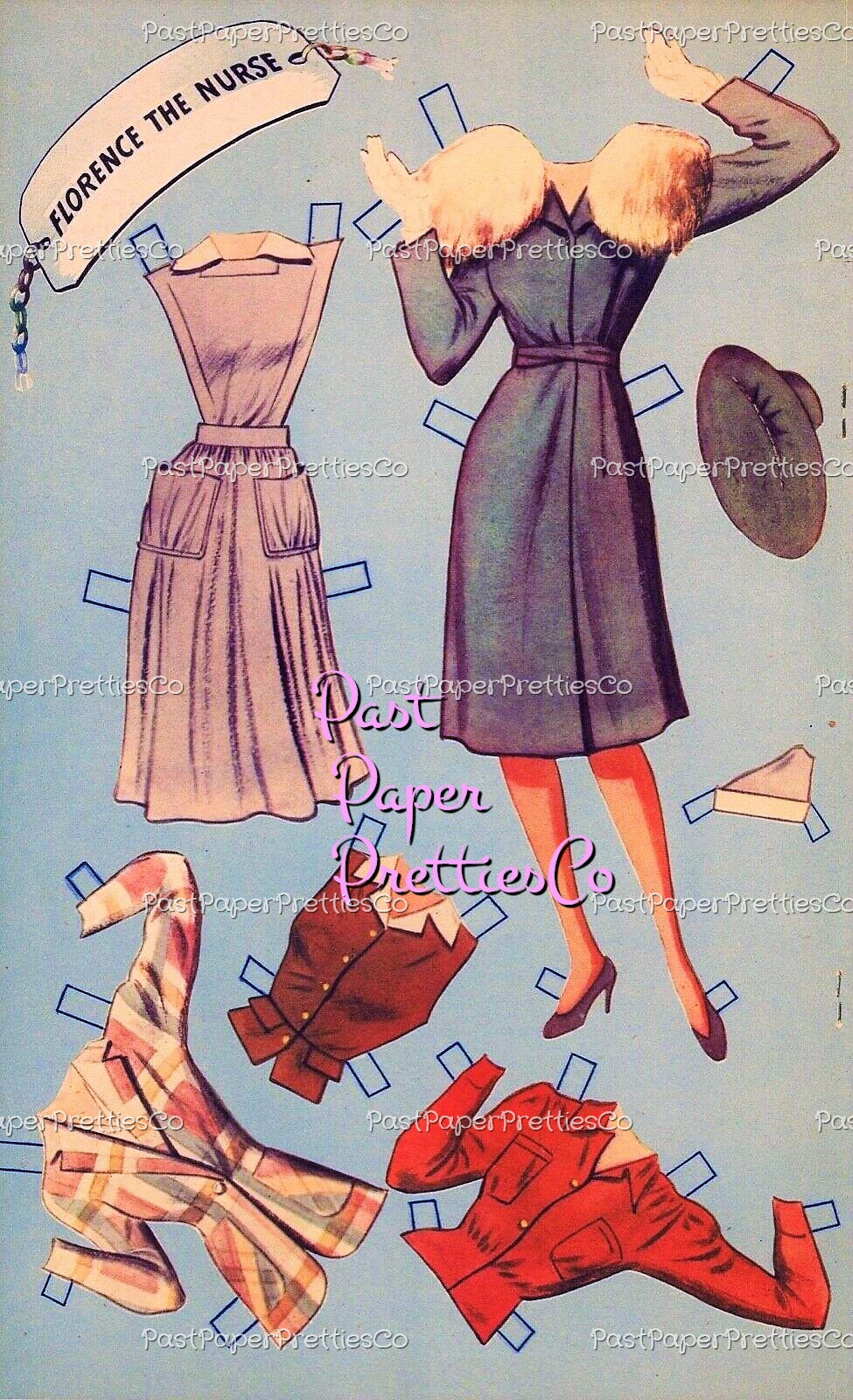 Vintage Paper Dolls War Girls 1942 Printable PDF Instant Digital Download 4 USA WWII Gals Wartime Era Women Ladies Clip Art