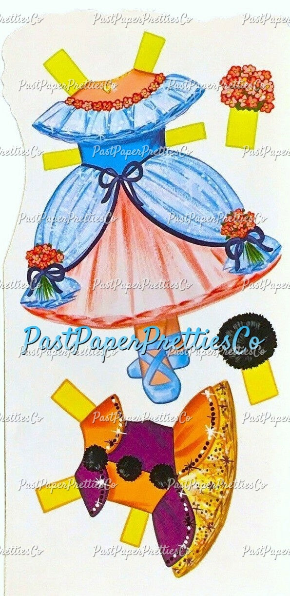 Vintage Ballet Paper Doll Pretty Blonde Little Ballerina PDF Printable Instant Digital Download Cute Big Eyed Girl Dancer Beautiful Costumes