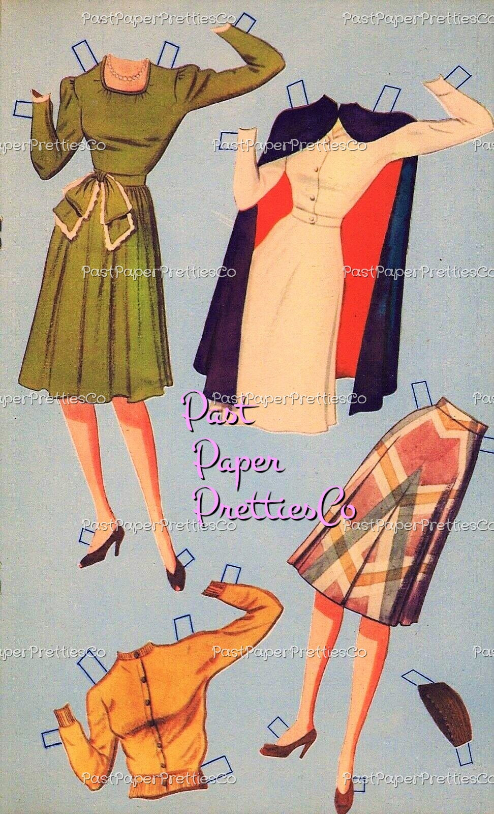 Vintage Paper Dolls War Girls 1942 Printable PDF Instant Digital Download 4 USA WWII Gals Wartime Era Women Ladies Clip Art
