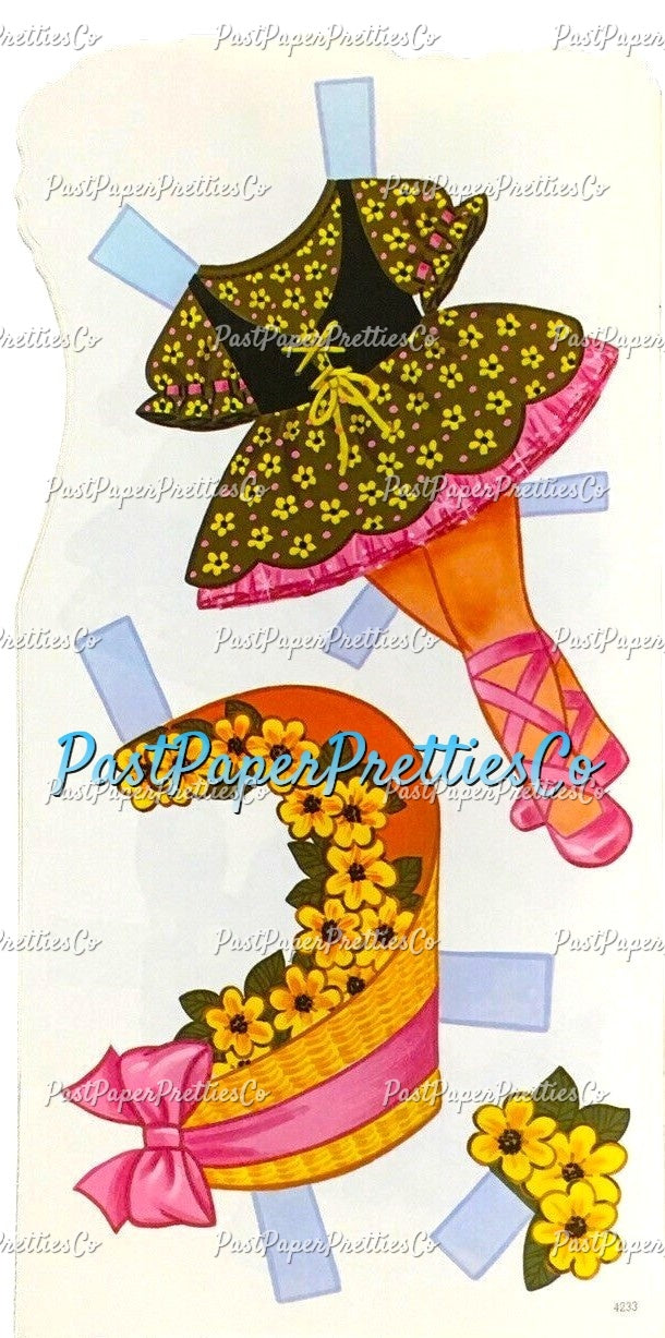Vintage Ballet Paper Doll Pretty Blonde Little Ballerina PDF Printable Instant Digital Download Cute Big Eyed Girl Dancer Beautiful Costumes