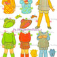 Vintage Paper Dolls Tina and Trudy Twin Dolls with Matching Wardrobes 1967 Printable PDF Instant Digital Download Cute Little Girls