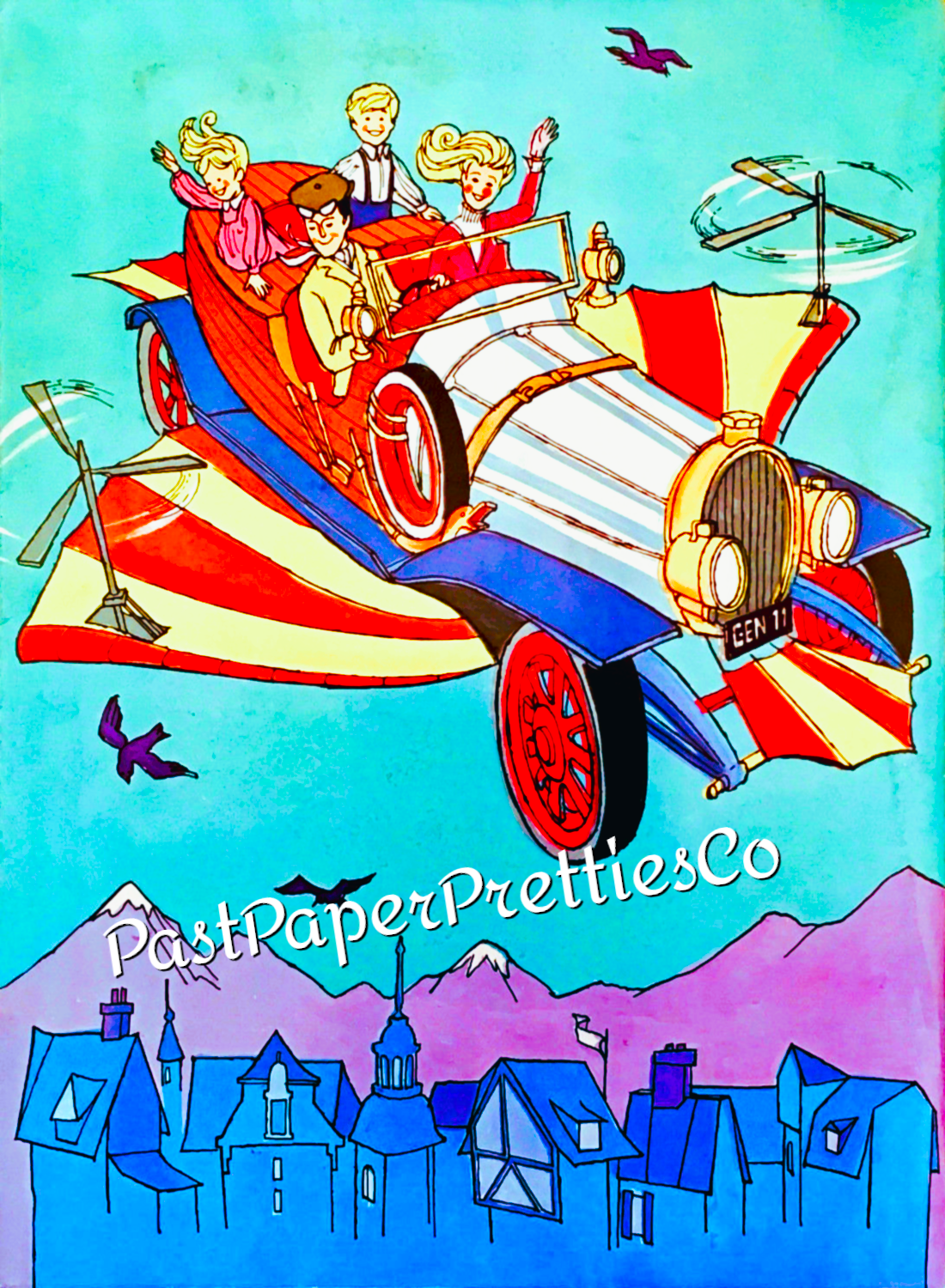 Vintage Paper Dolls Chitty Chitty Bang Bang 1968 PDF Printable Instant Digital Download Dick Van Dike Family Movie Clip Art